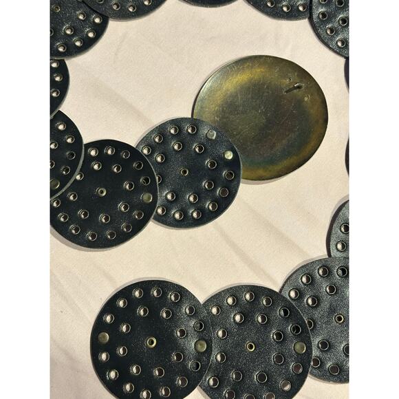 Brown Leather Concho Belt with Western Style Buckle Women's Fashion country chic - Picture 4 of 9